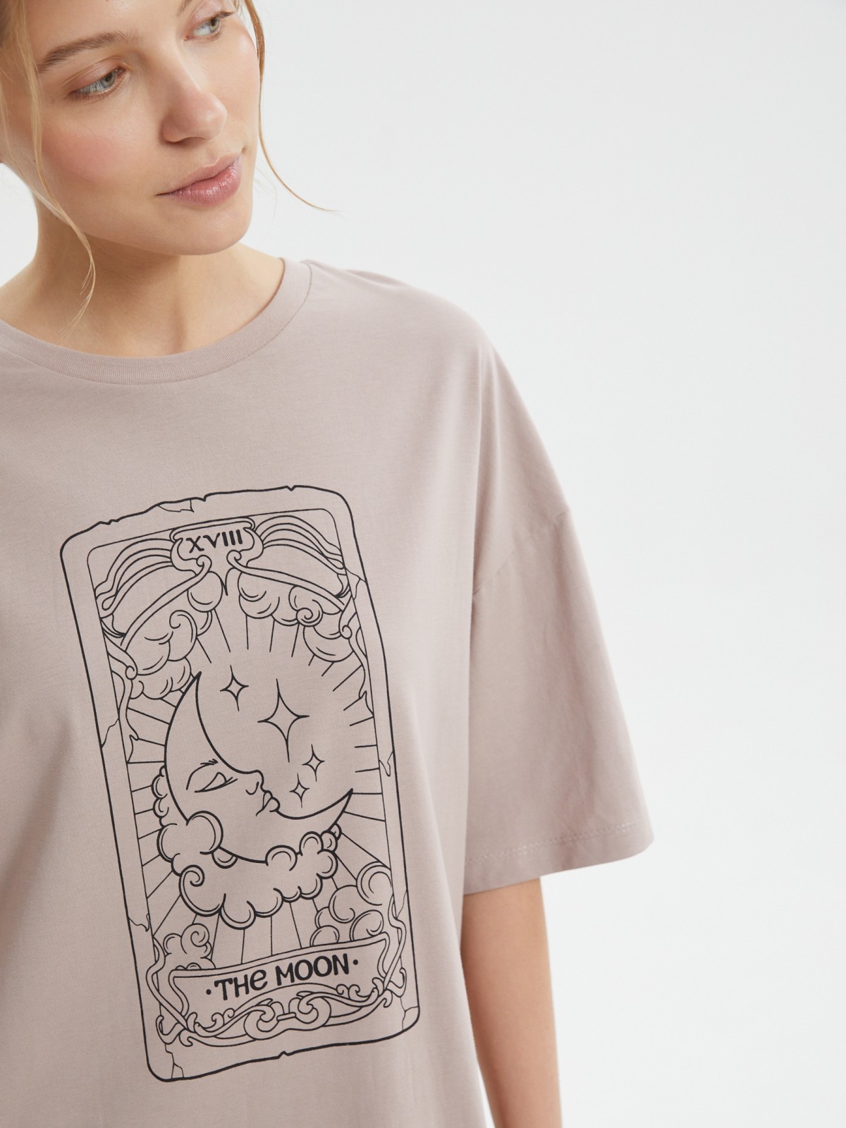 Платье-футболка из хлопка с принтом