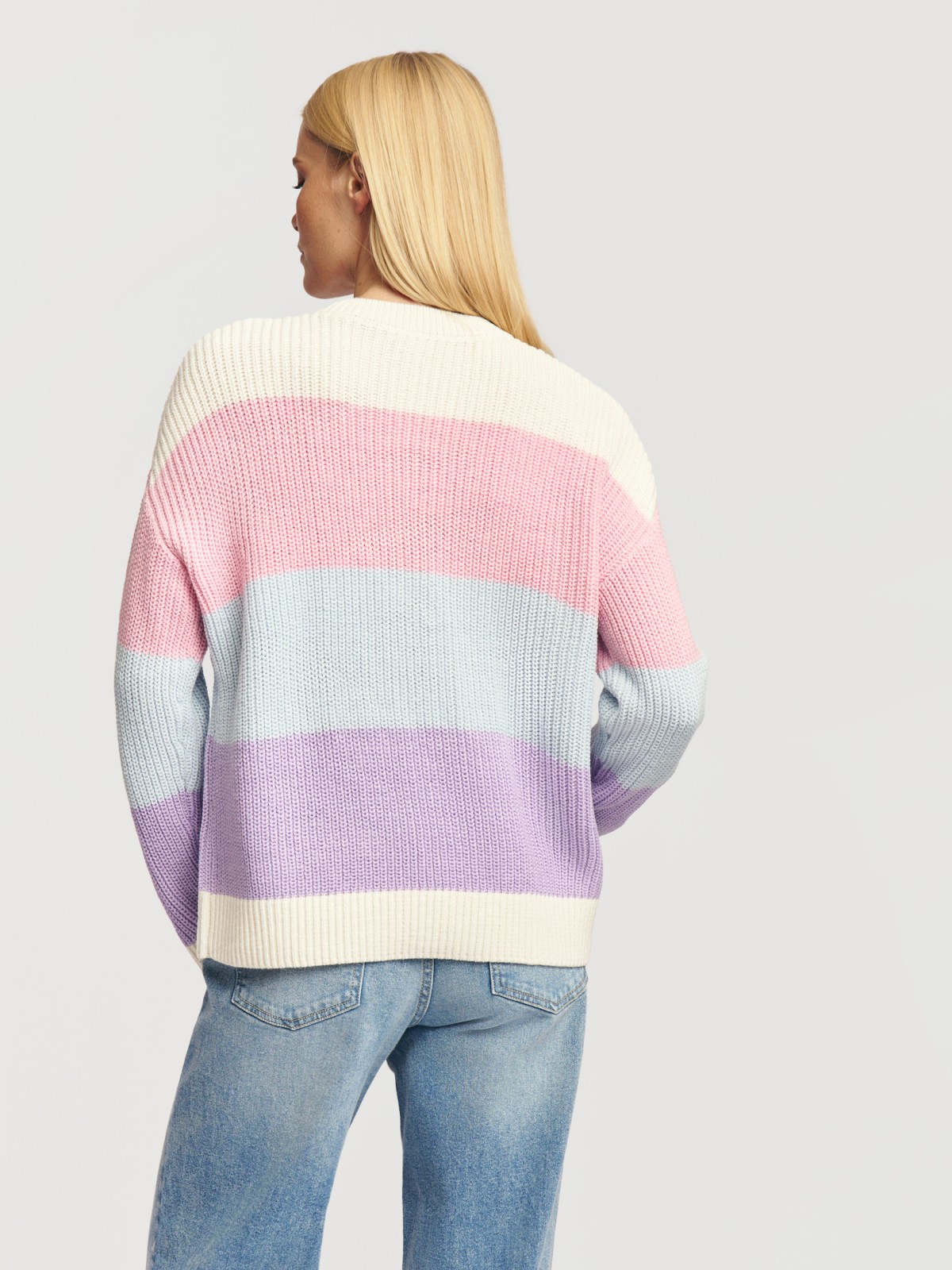 Вязаный джемпер в полоску с длинным рукавом