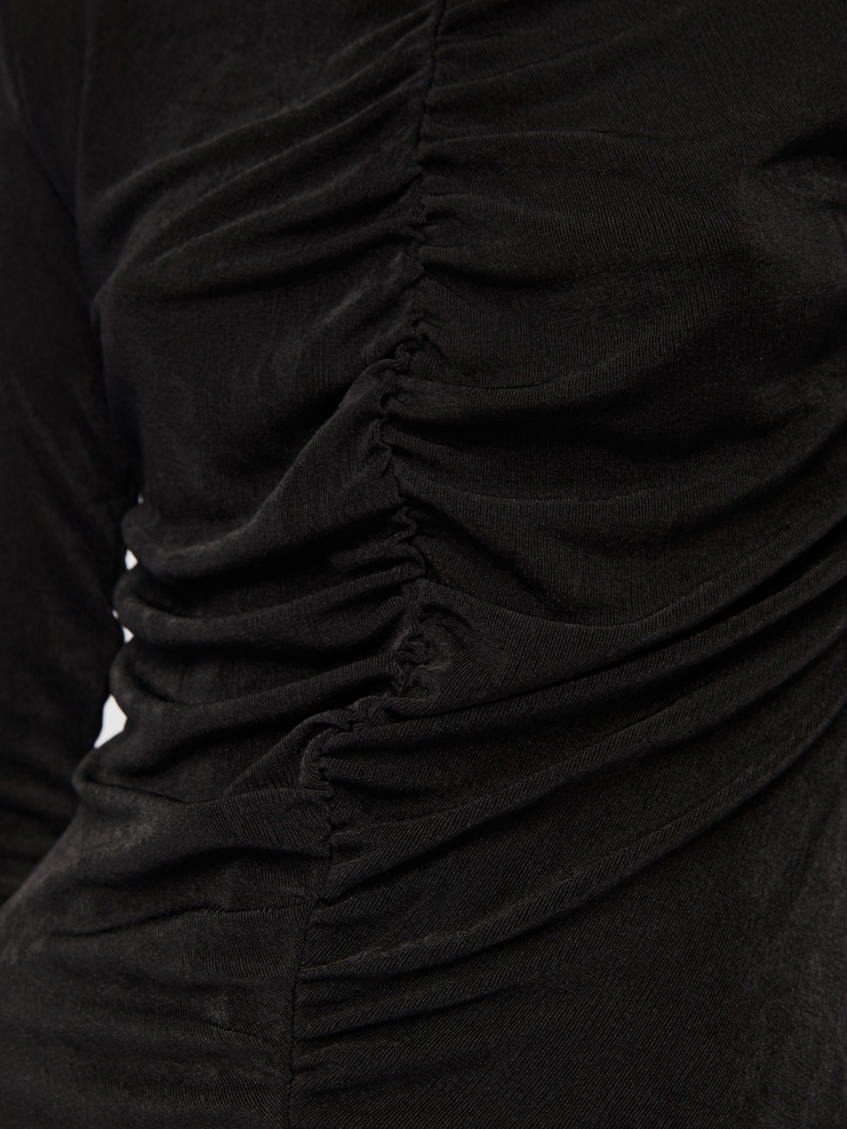 Водолазка с воротником-стойкой и с драпировкой zolla 024113159191, цвет черный, размер XS - фото 4