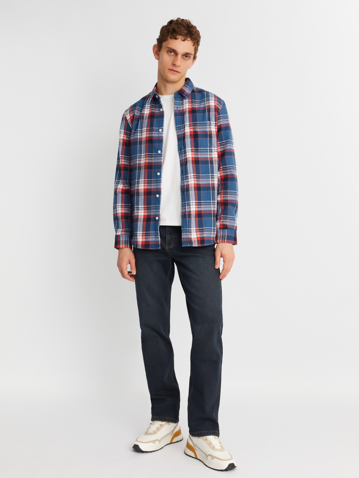 Утеплённые джинсы прямого фасона Regular с флисом внутри