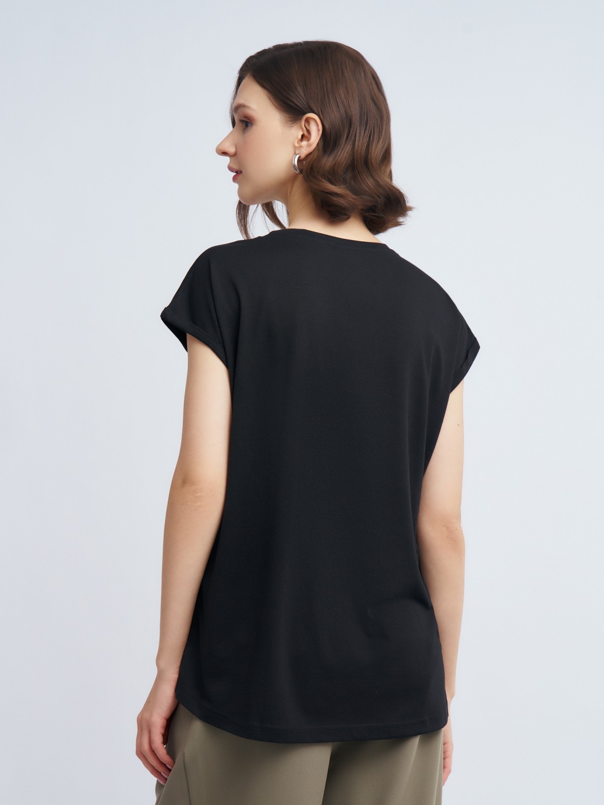 Трикотажная футболка с цветочным принтом