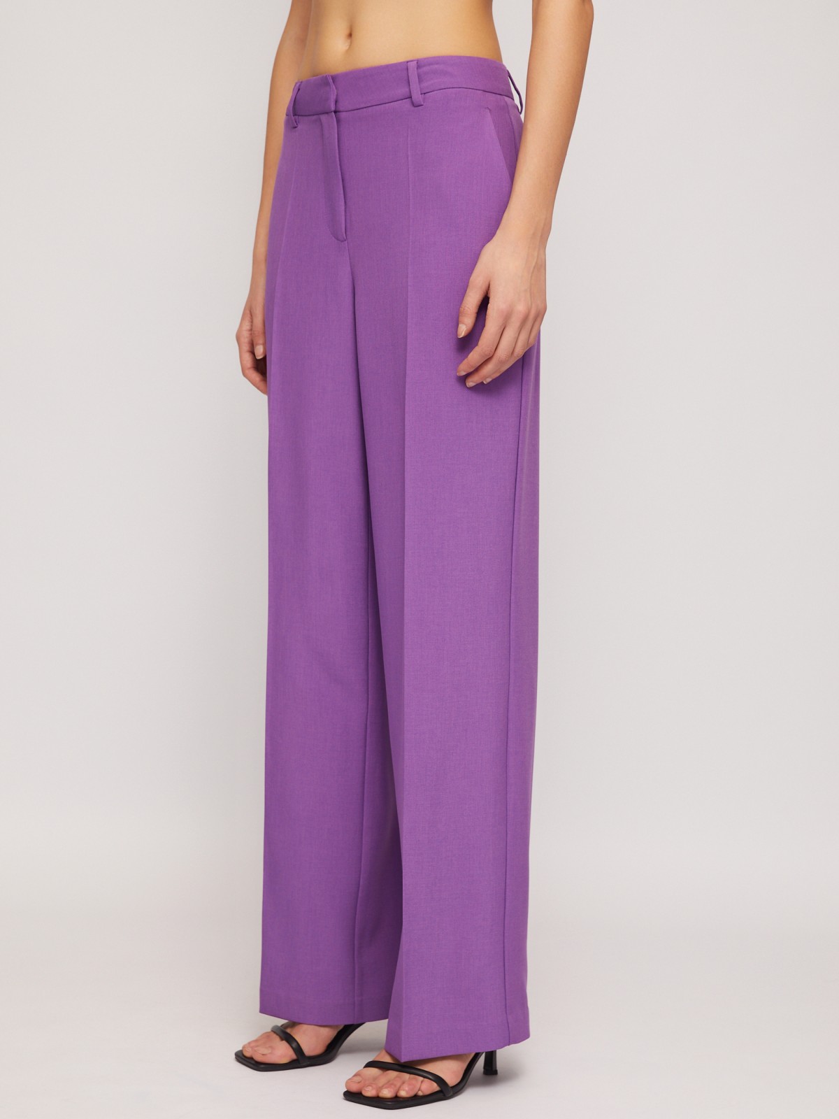 Классические прямые брюки со стрелками zolla 024247350063, цвет фиолетовый, размер XS - фото 2