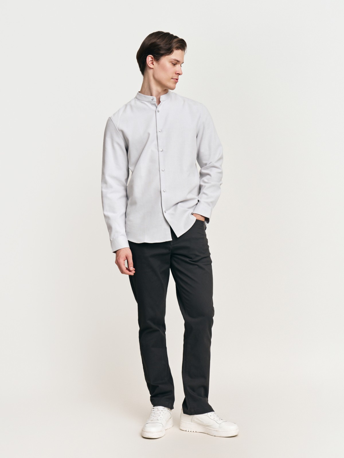 Брюки силуэта Slim из хлопка
