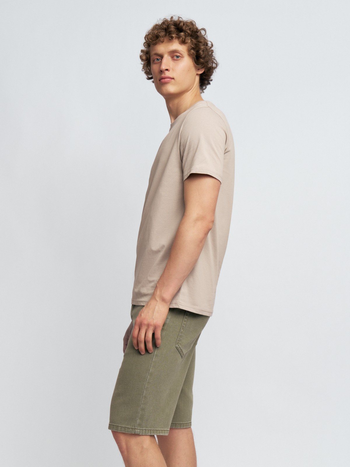 Футболка прямая из хлопка с круглым вырезом