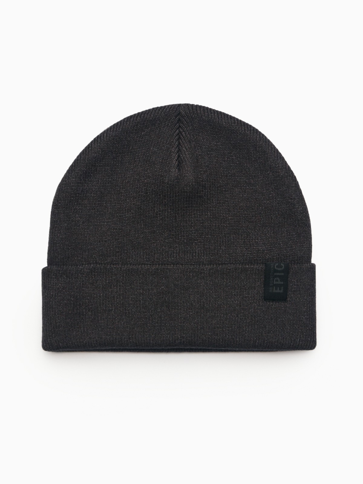 Трикотажная шапка-бини с отворотом