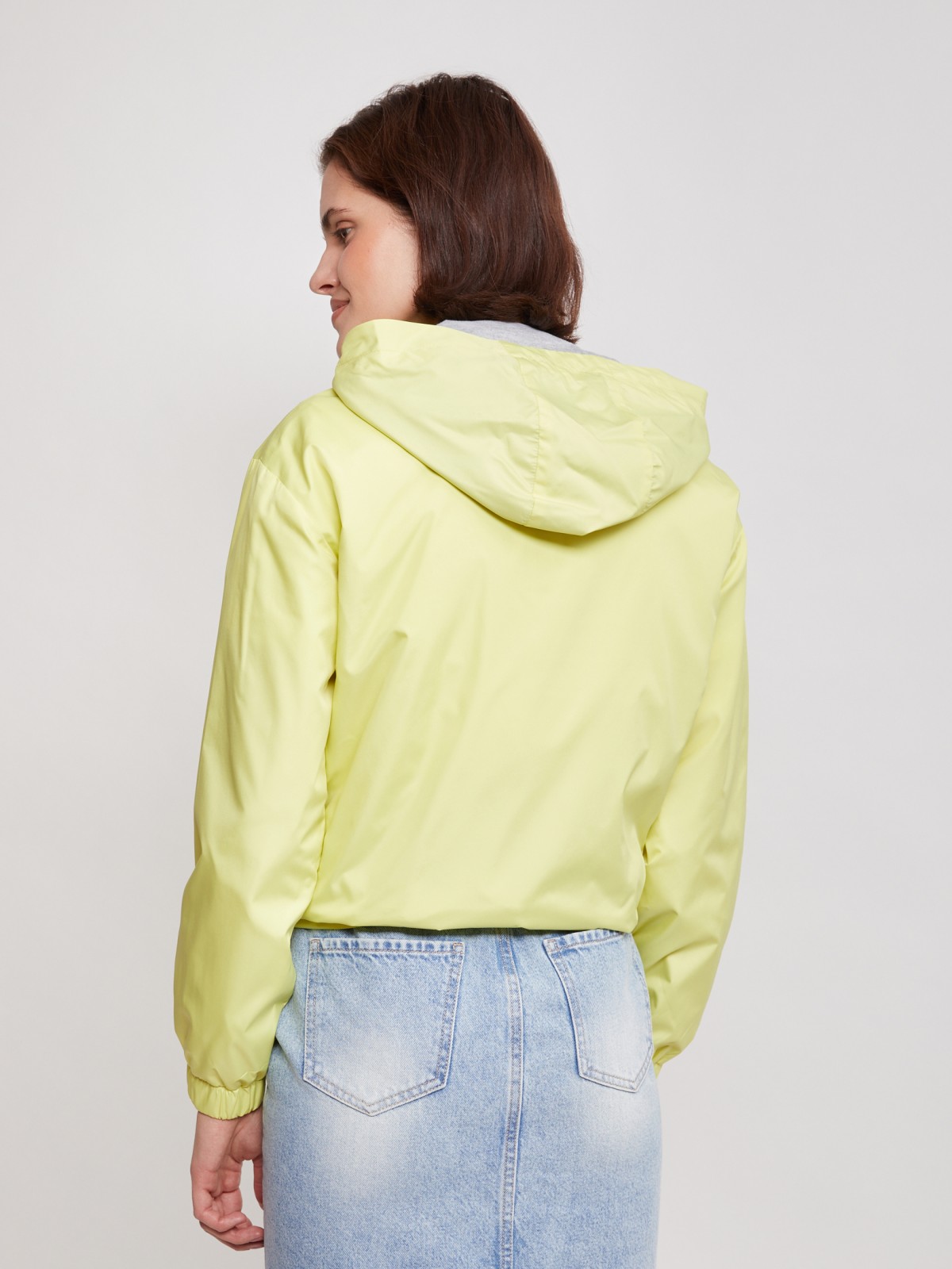 Куртка-ветровка zolla 021215602044, цвет желтый, размер XS - фото 6
