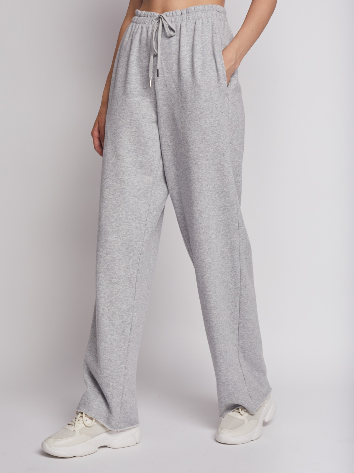 Трикотажные брюки прямого силуэта zolla 22232762L013, цвет серый, размер XS - фото 3