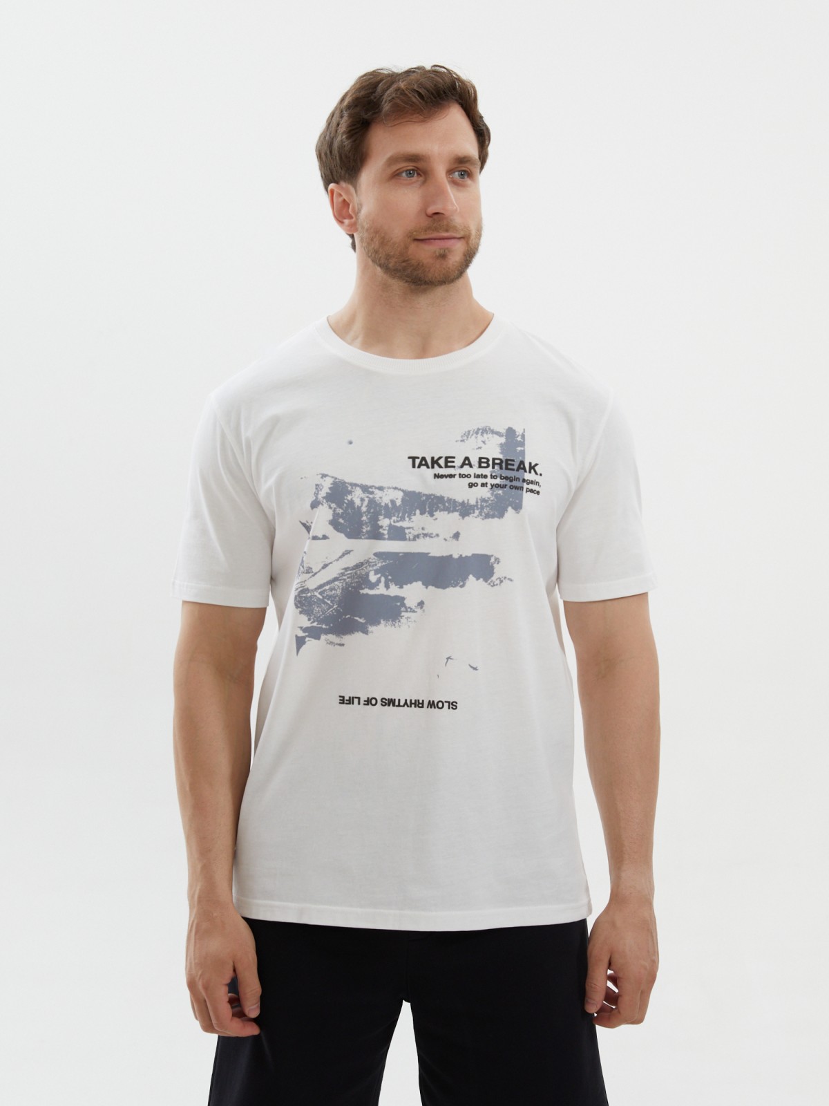 Футболка из хлопка с принтом