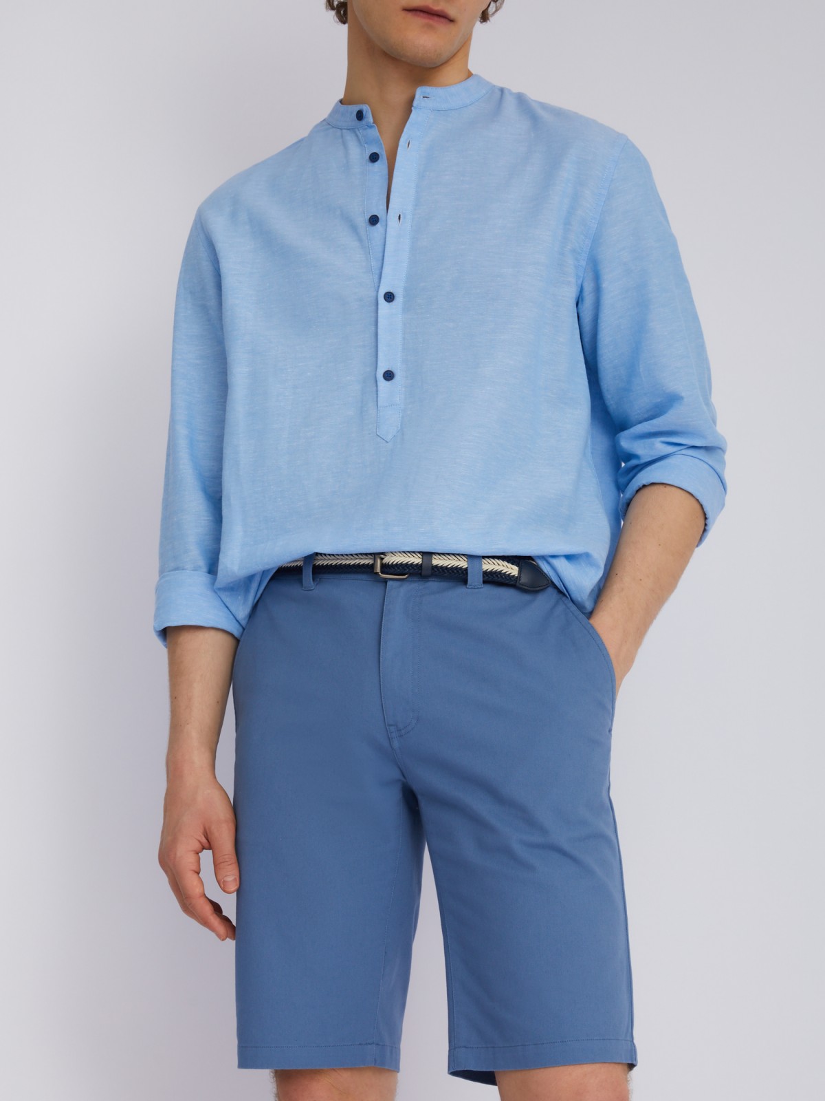 Удлинённые шорты из хлопка с ремнём