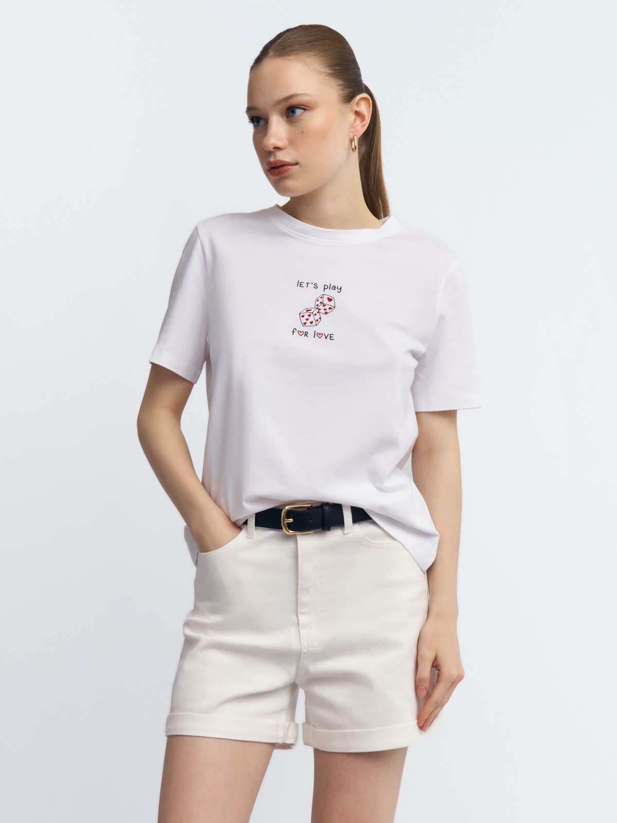 Футболка из хлопка с принтом