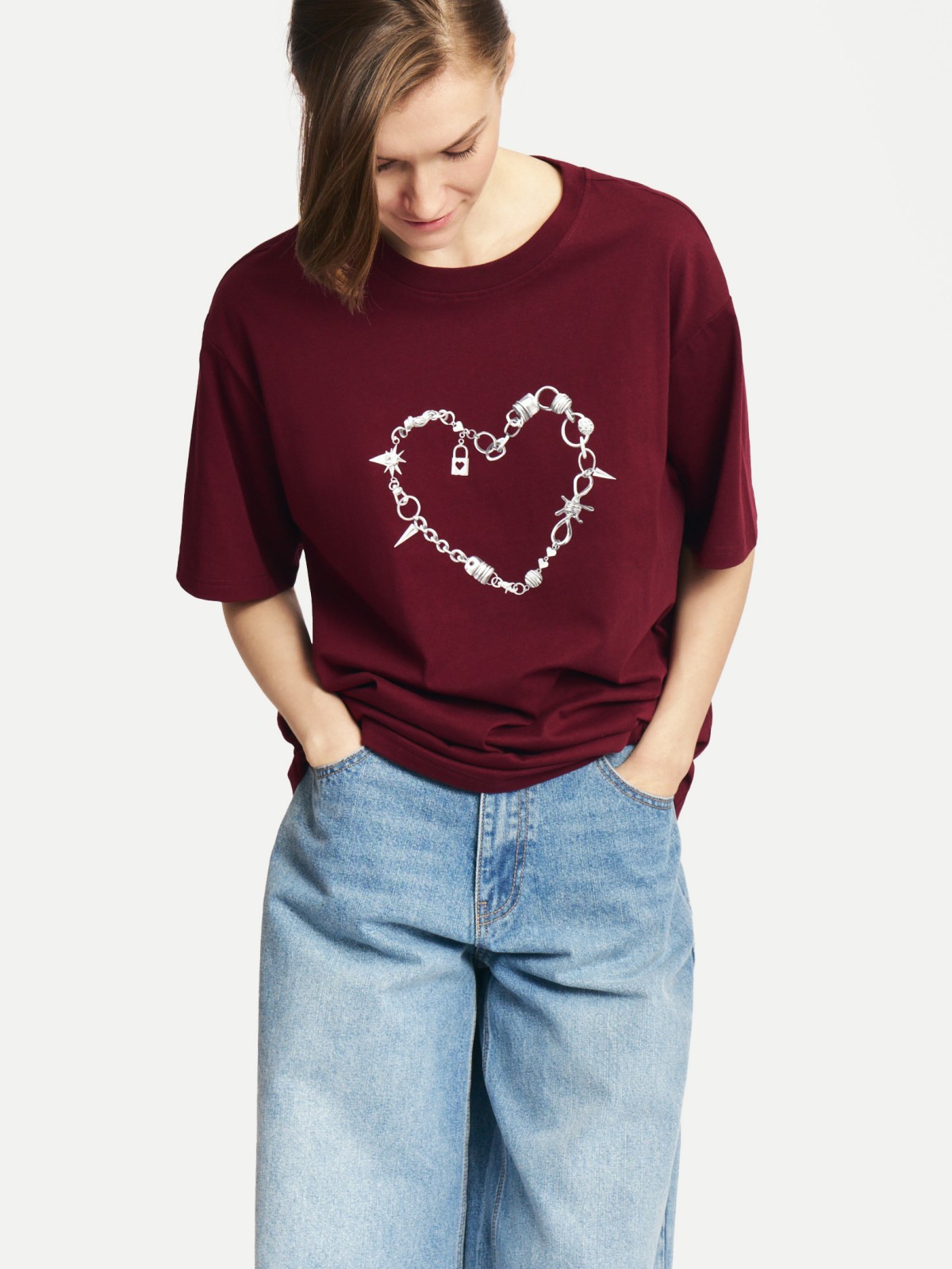 Футболка оверсайз из хлопка с принтом