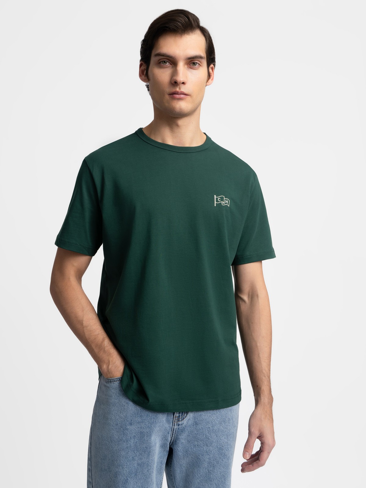 Футболка из хлопка с надписью на спине