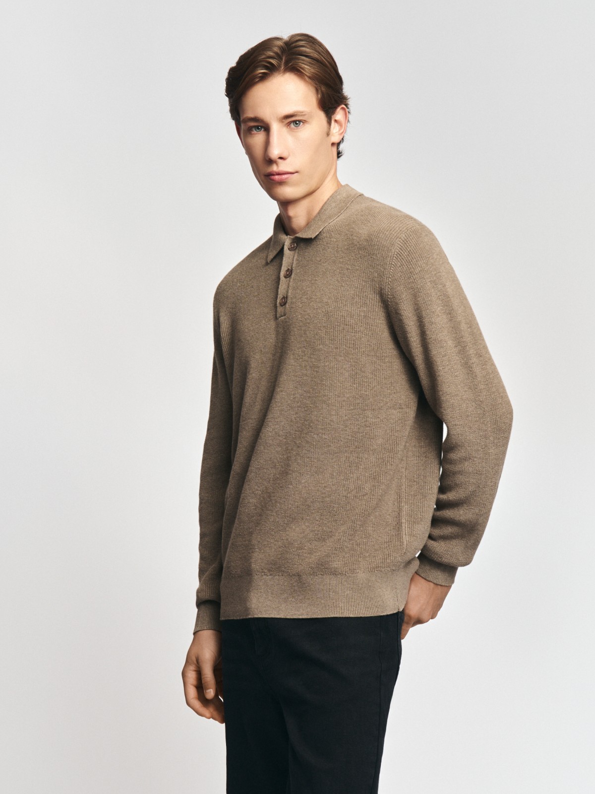 Трикотажный джемпер поло из хлопка