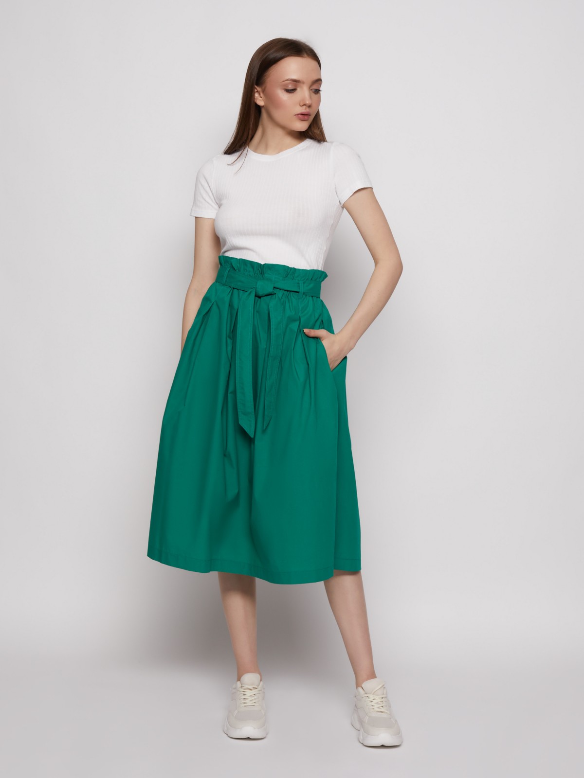 Юбка миди с поясом