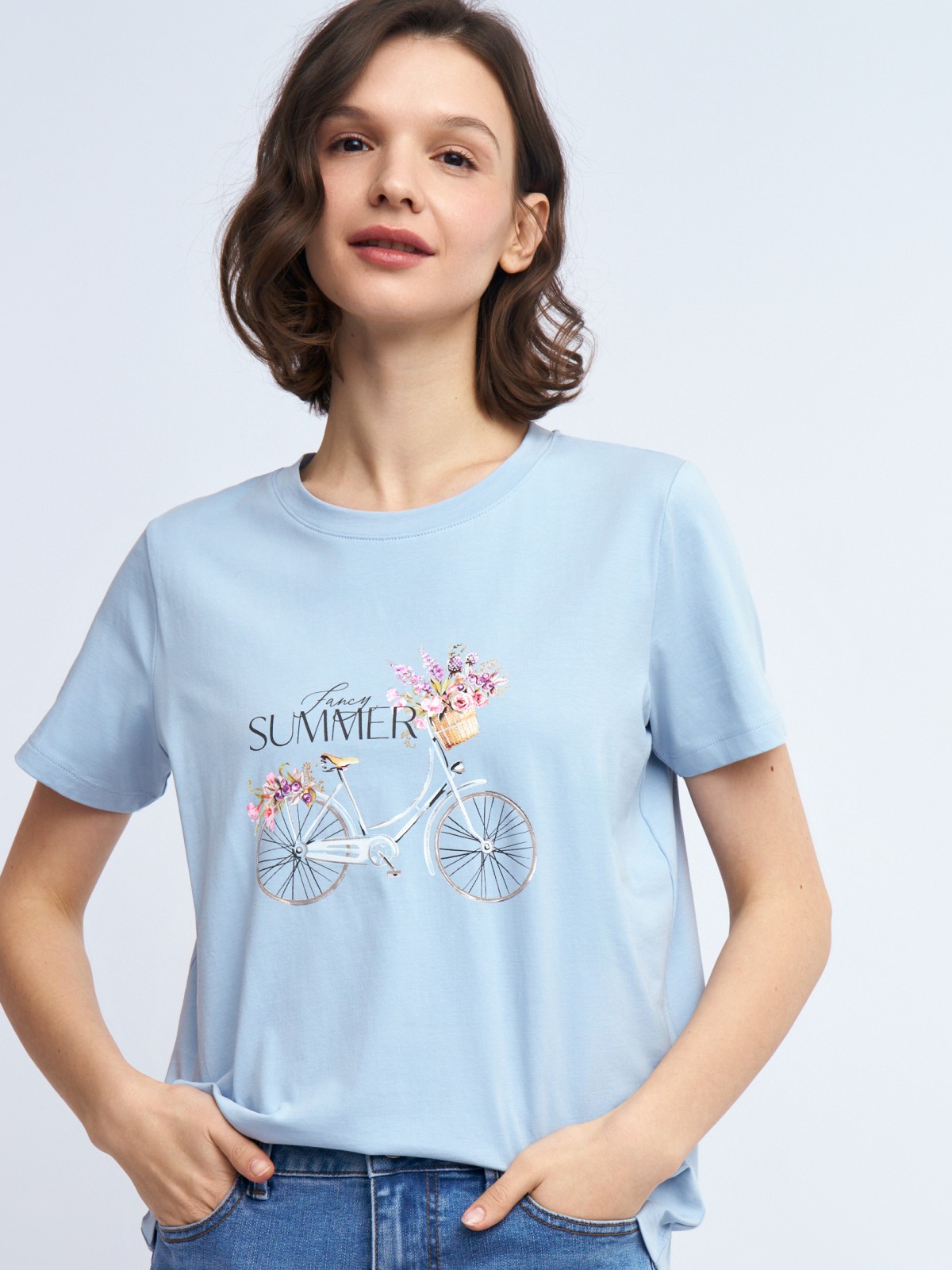 Футболка из хлопка с принтом