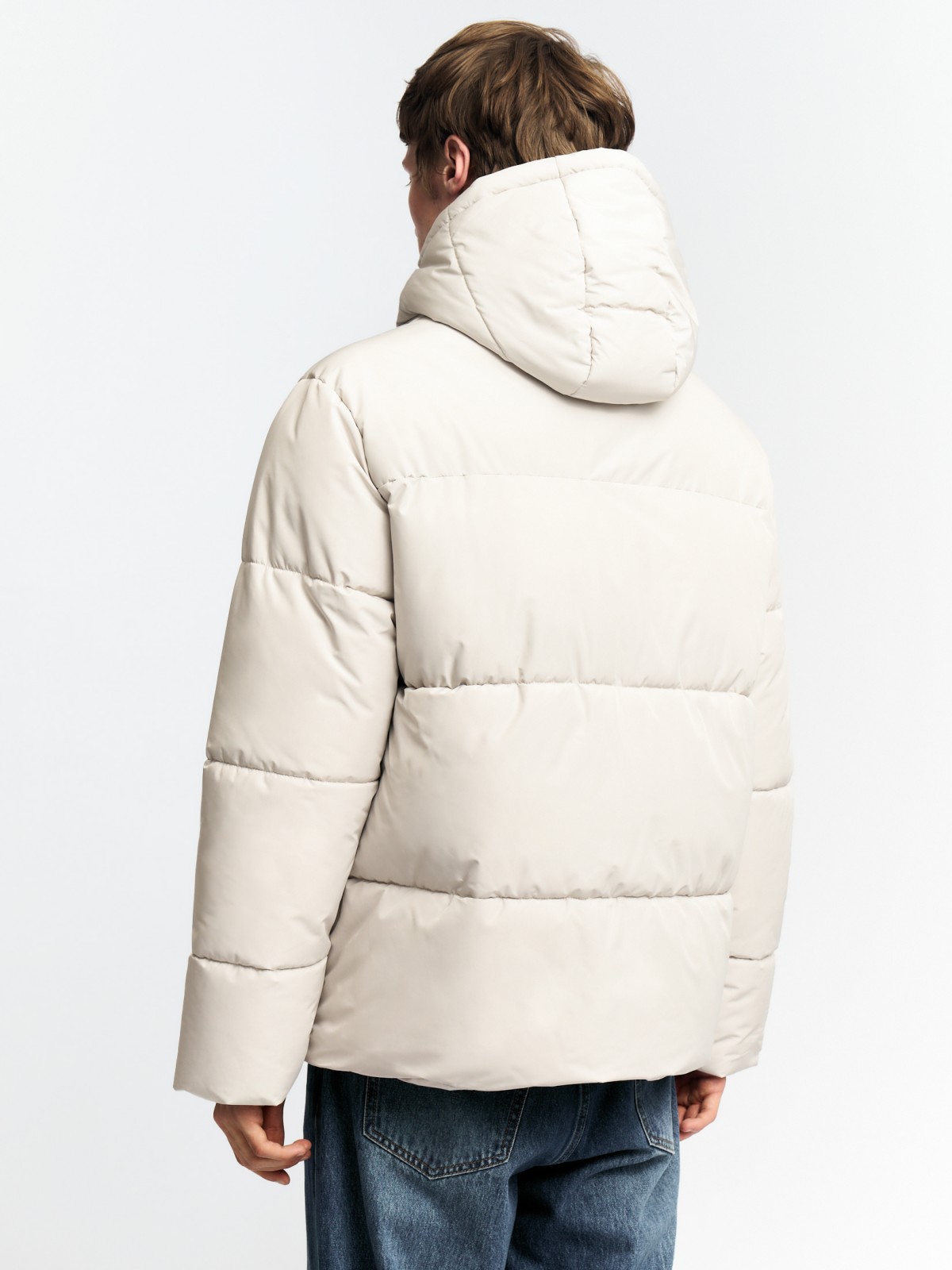 Тёплая стёганая куртка с капюшоном