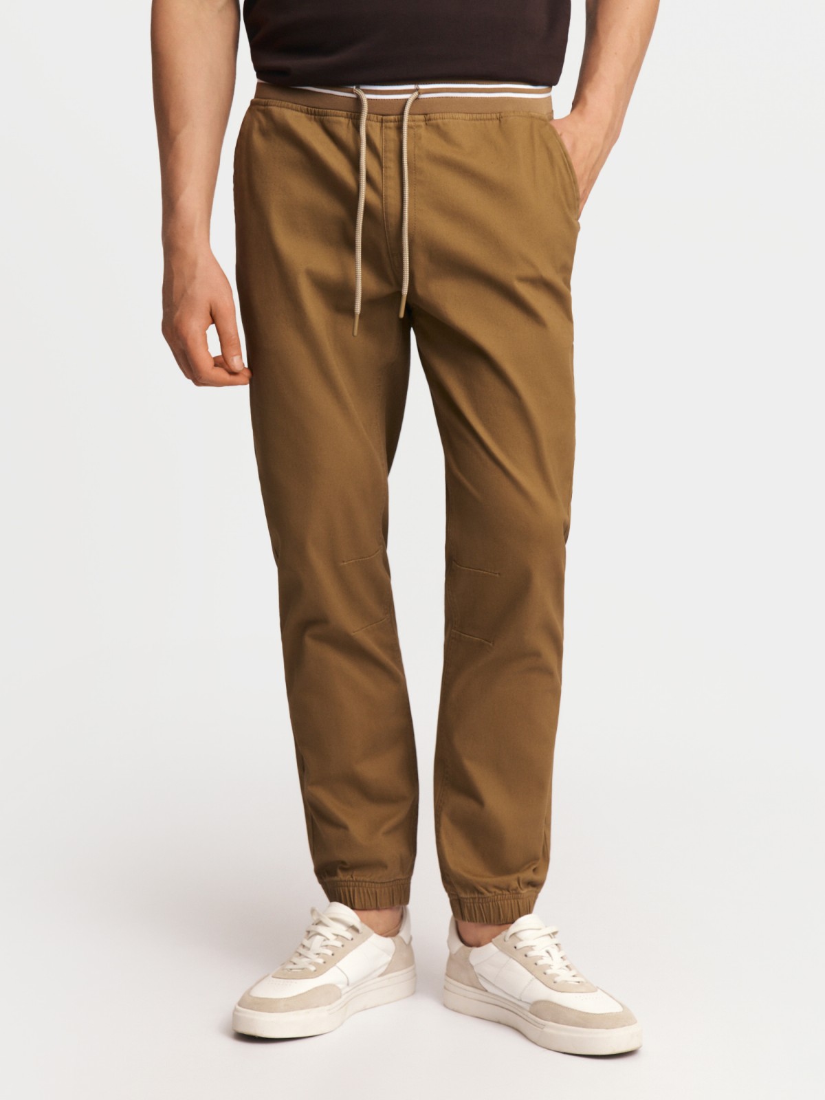 Брюки-джоггеры из хлопка на резинке