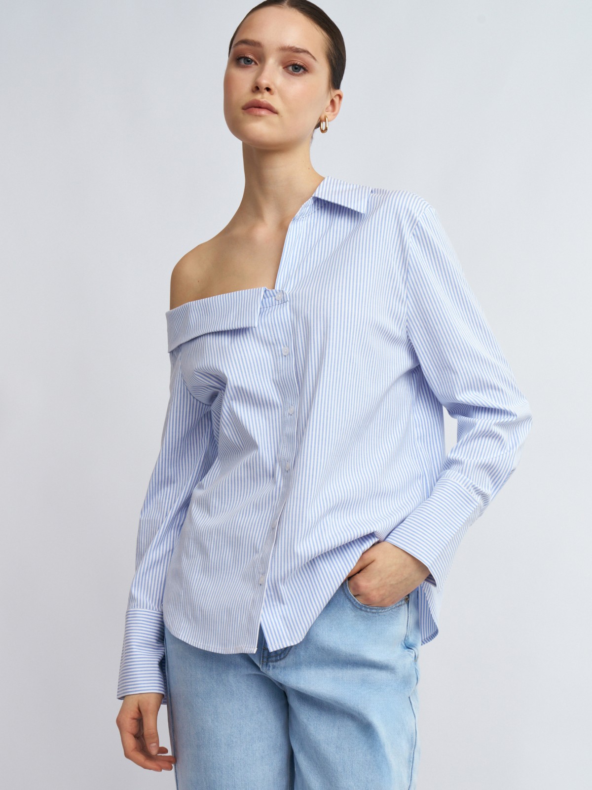 Блузка-рубашка на одно плечо