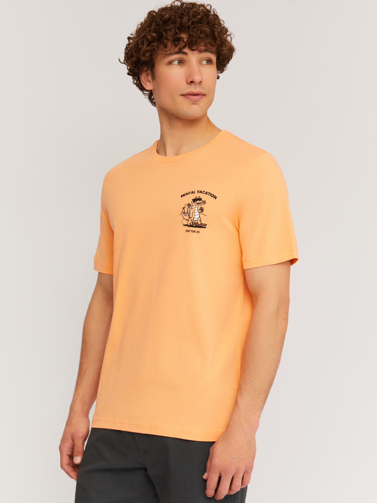 Футболка из хлопка с принтом