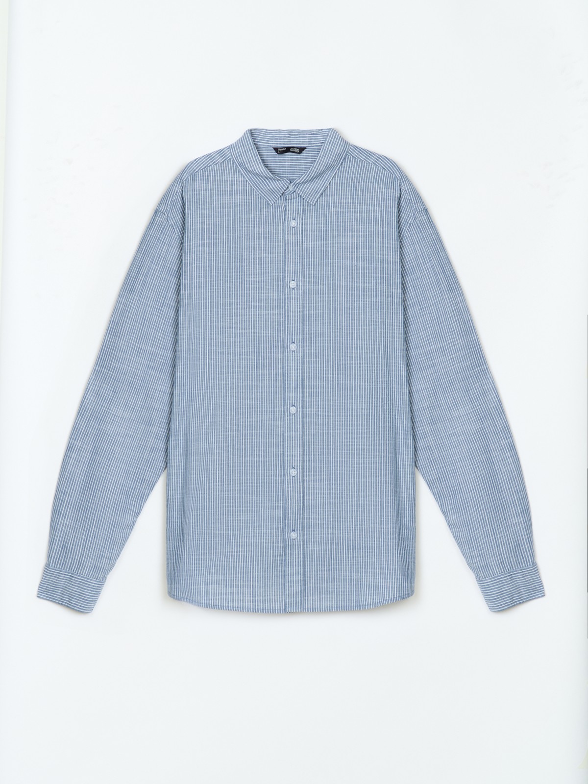 Офисная рубашка из хлопка с узором в полоску