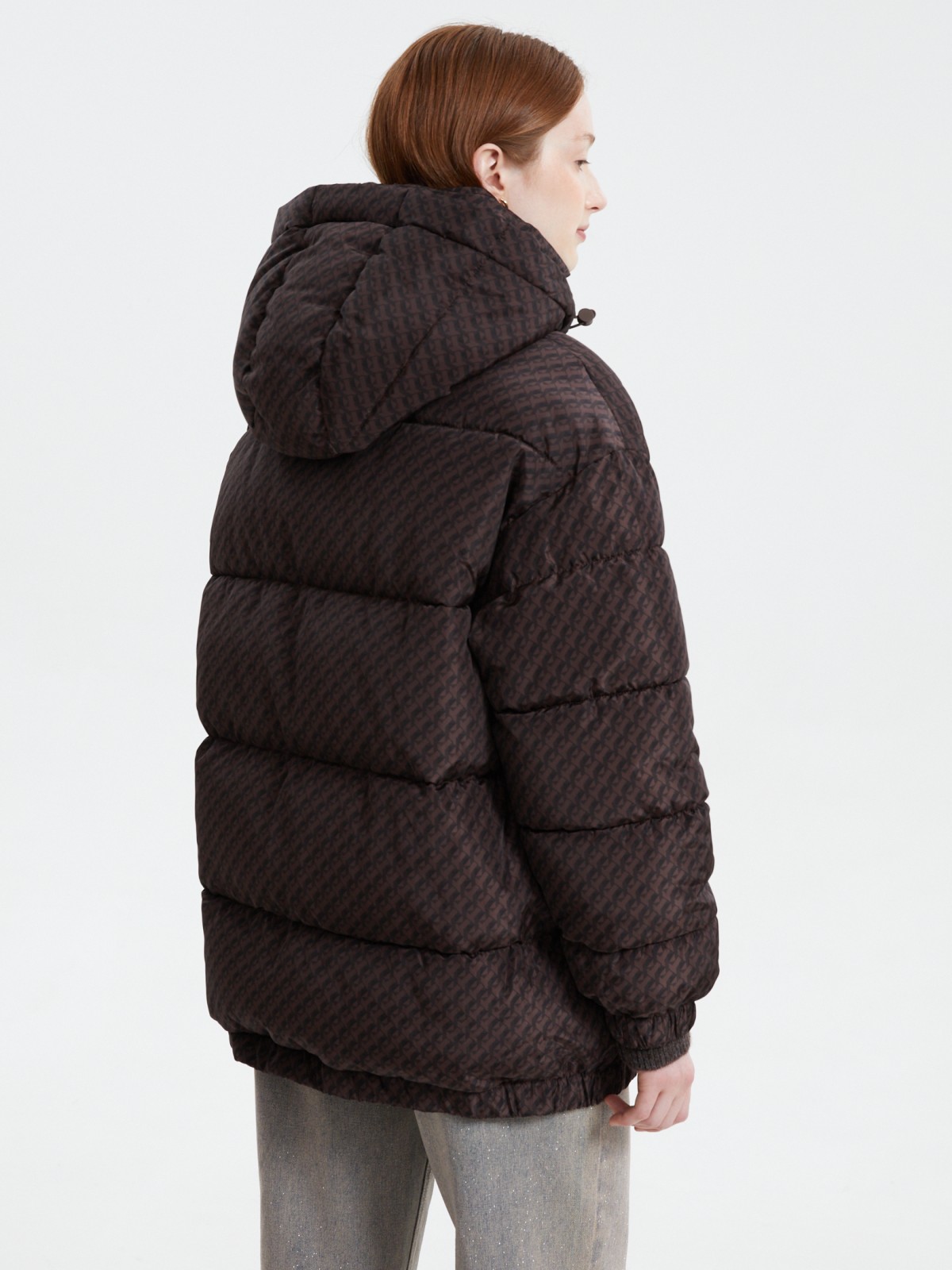 Стёганая оверсайз куртка с капюшоном