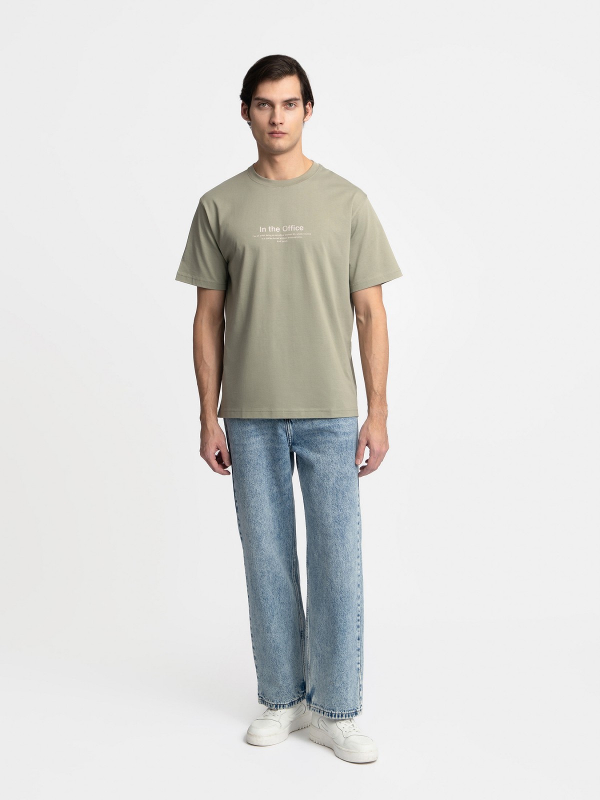 Футболка из хлопка с принтом-надписью