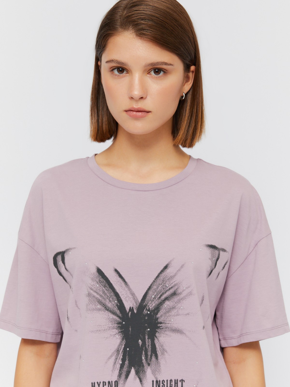 Футболка оверсайз силуэта из хлопка с принтом