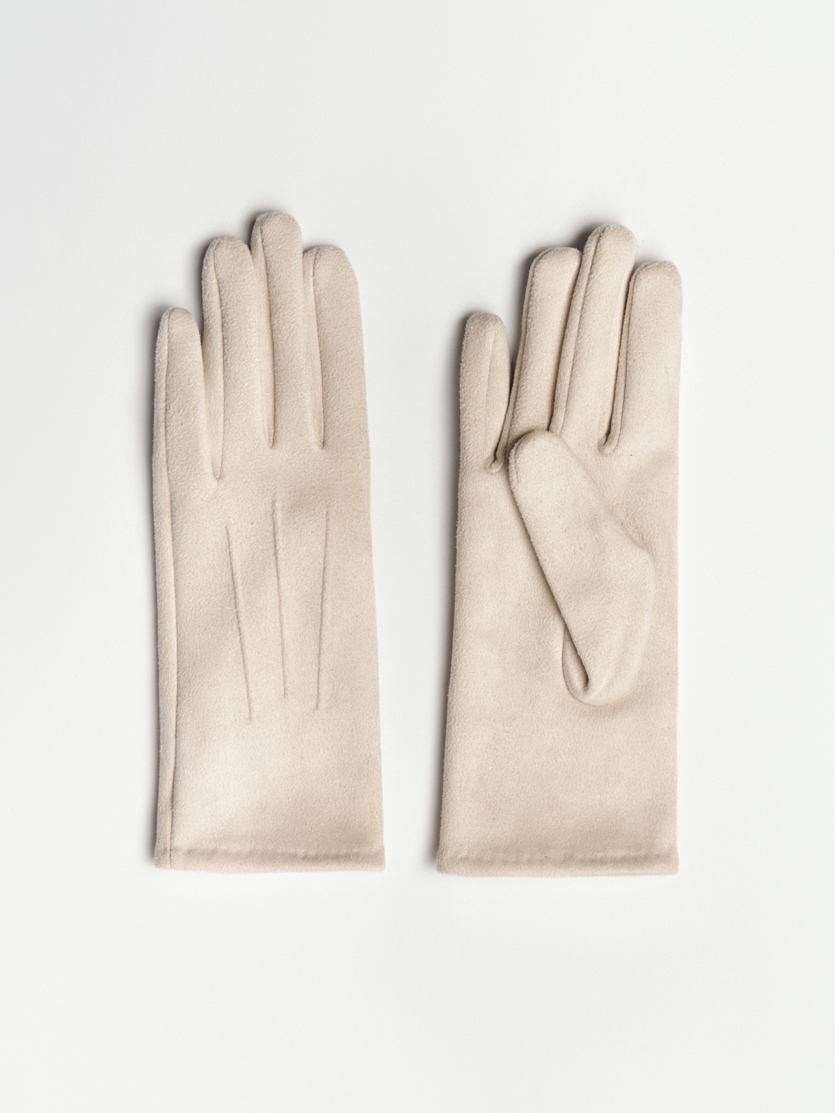 Утеплённые замшевые перчатки с экомехом