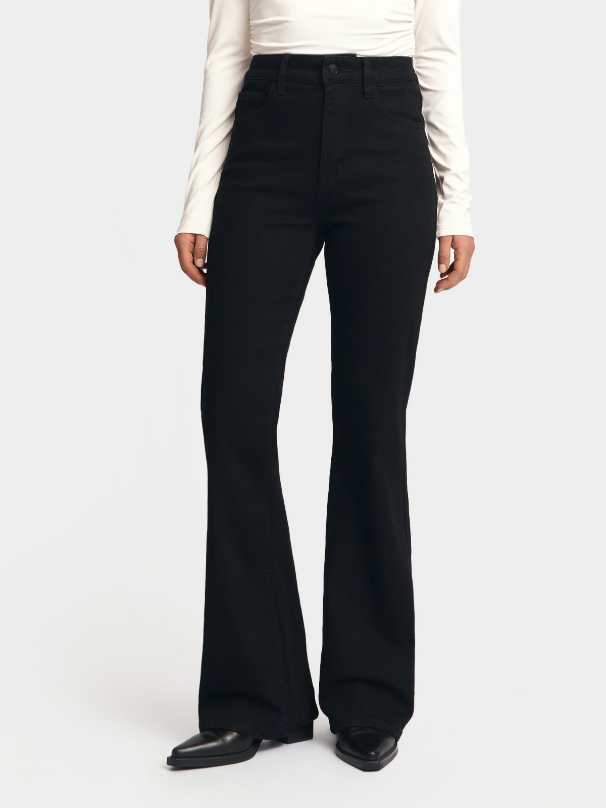 Джинсы силуэта Bootcut с высокой посадкой