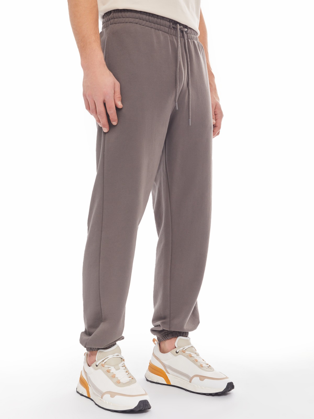Трикотажные брюки-джоггеры в спортивном стиле zolla 014137660042, цвет серый, размер S - фото 3