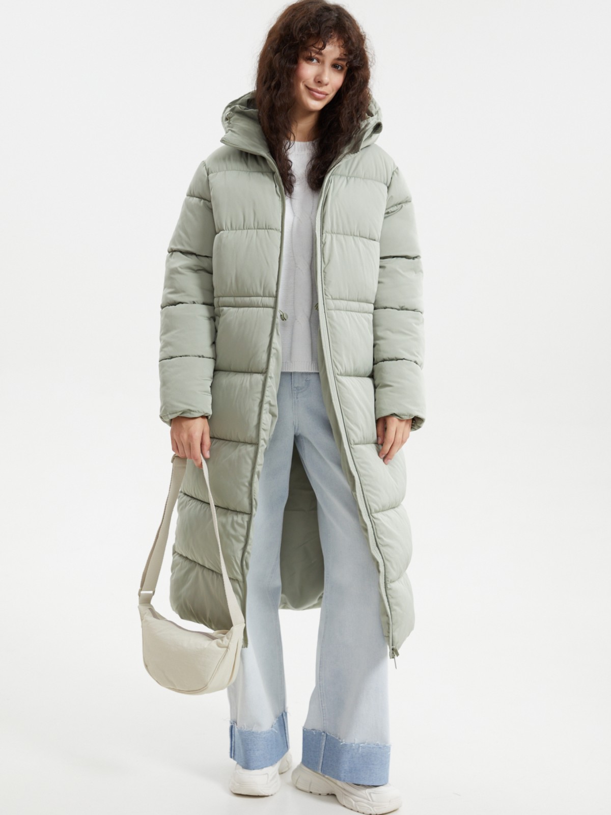 Тёплая куртка-пальто с капюшоном