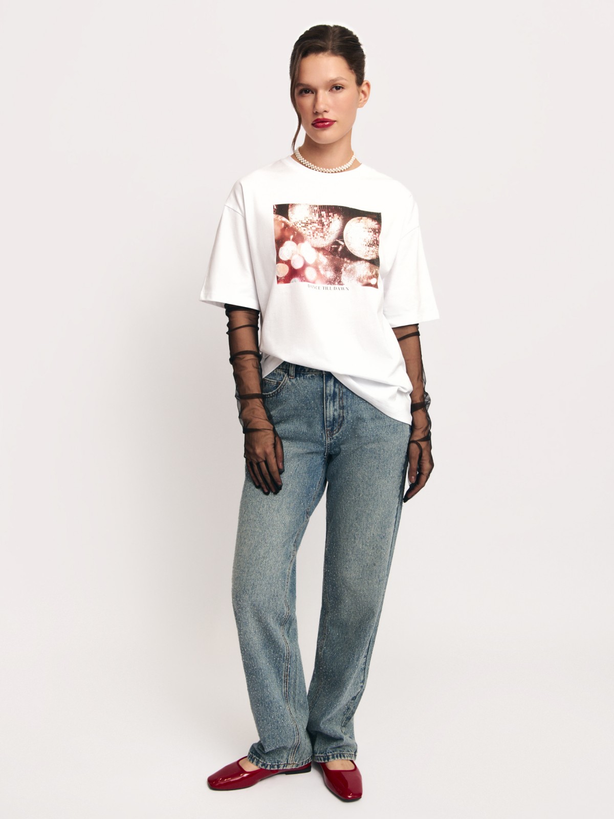 Футболка из хлопка с принтом