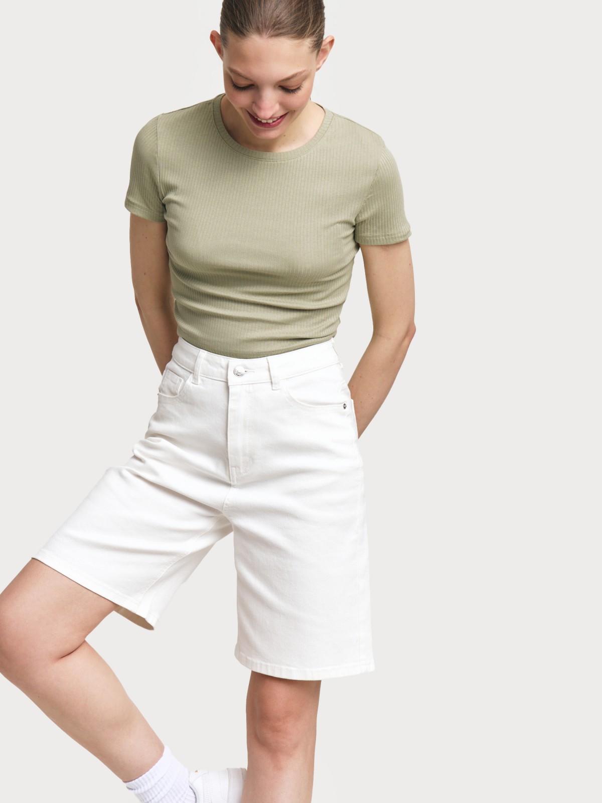 Футболка-топ из хлопка с коротким рукавом