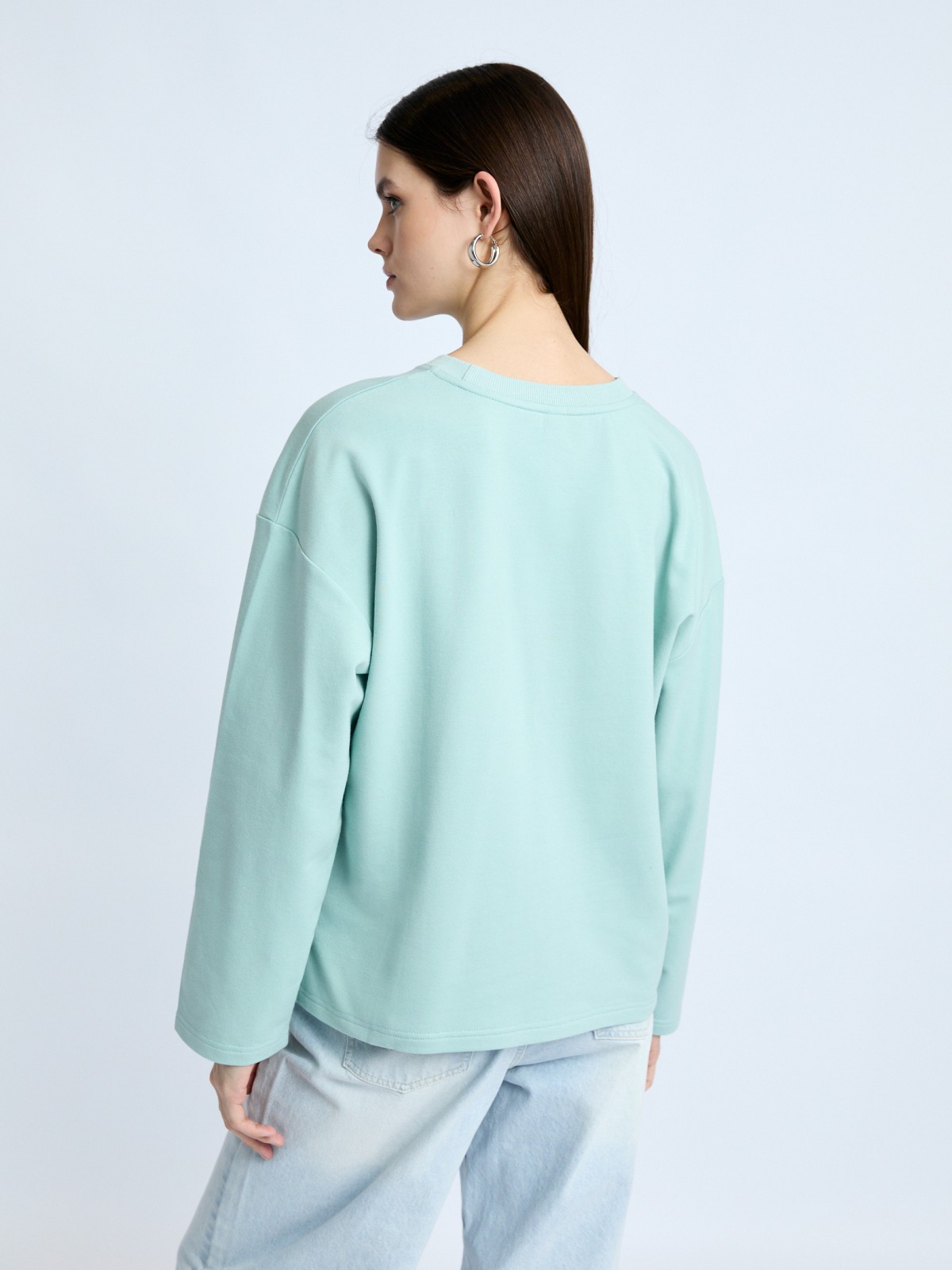 Трикотажный лонгслив с принтом-надписью