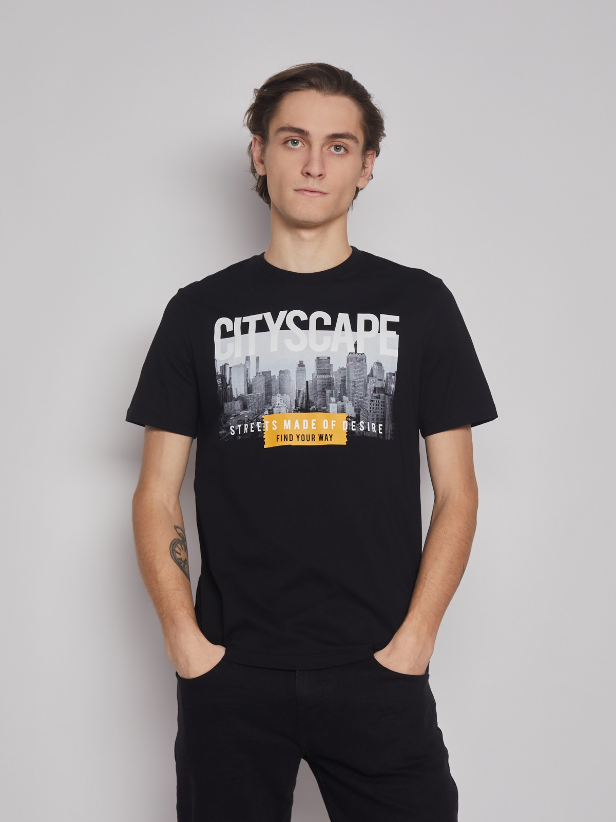 Футболка из хлопка с принтом