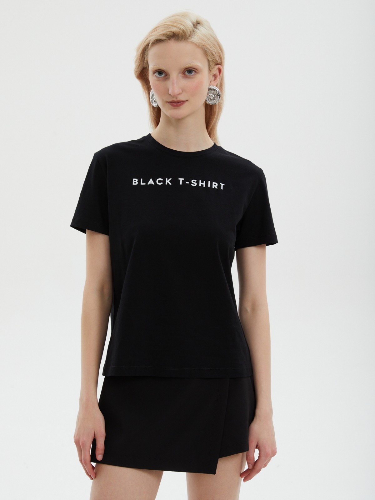 Футболка из хлопка с принтом-надписью