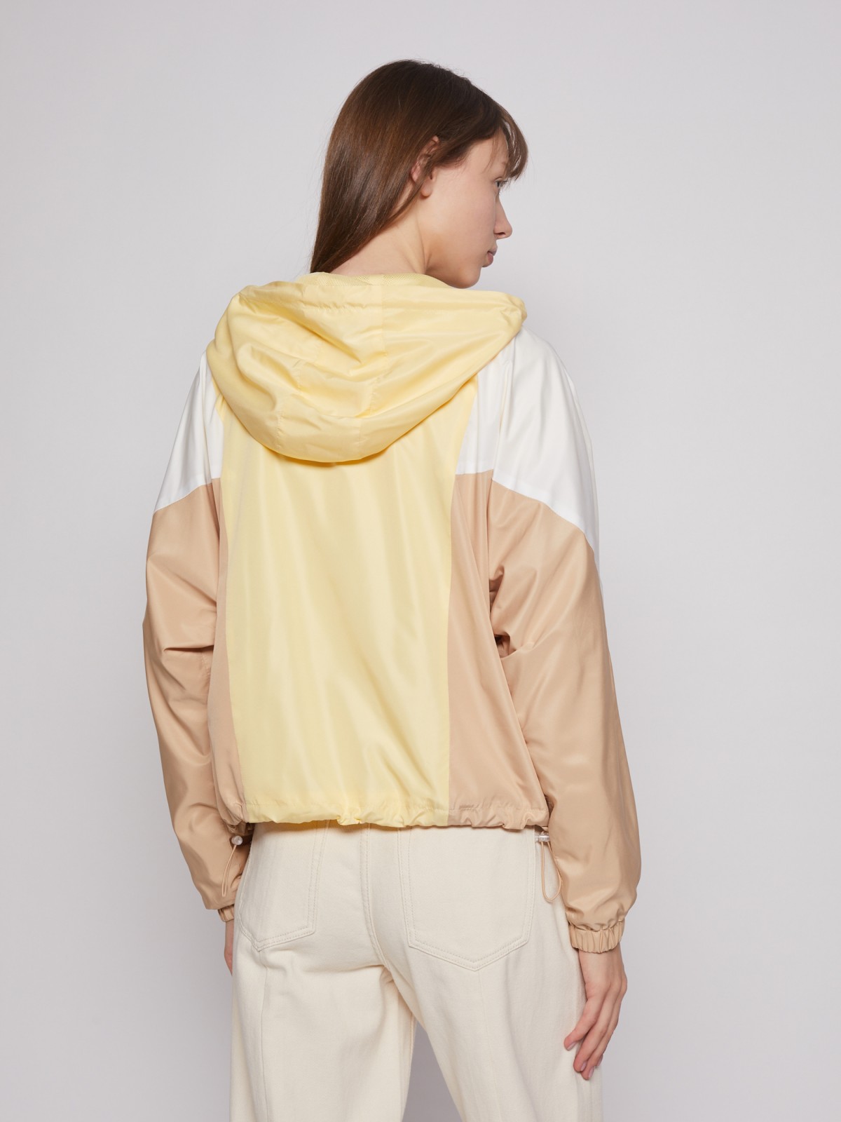 Куртка-ветровка zolla 022215650044, цвет желтый, размер XS - фото 6