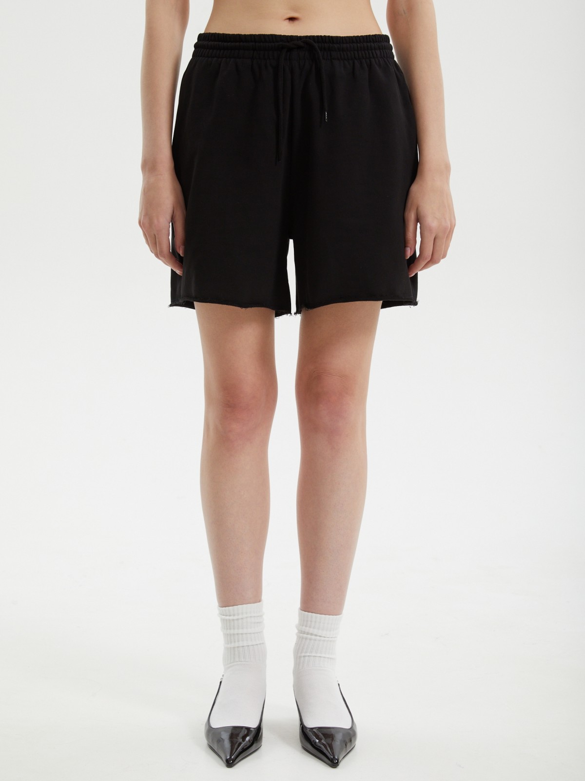 Трикотажные короткие шорты из хлопка