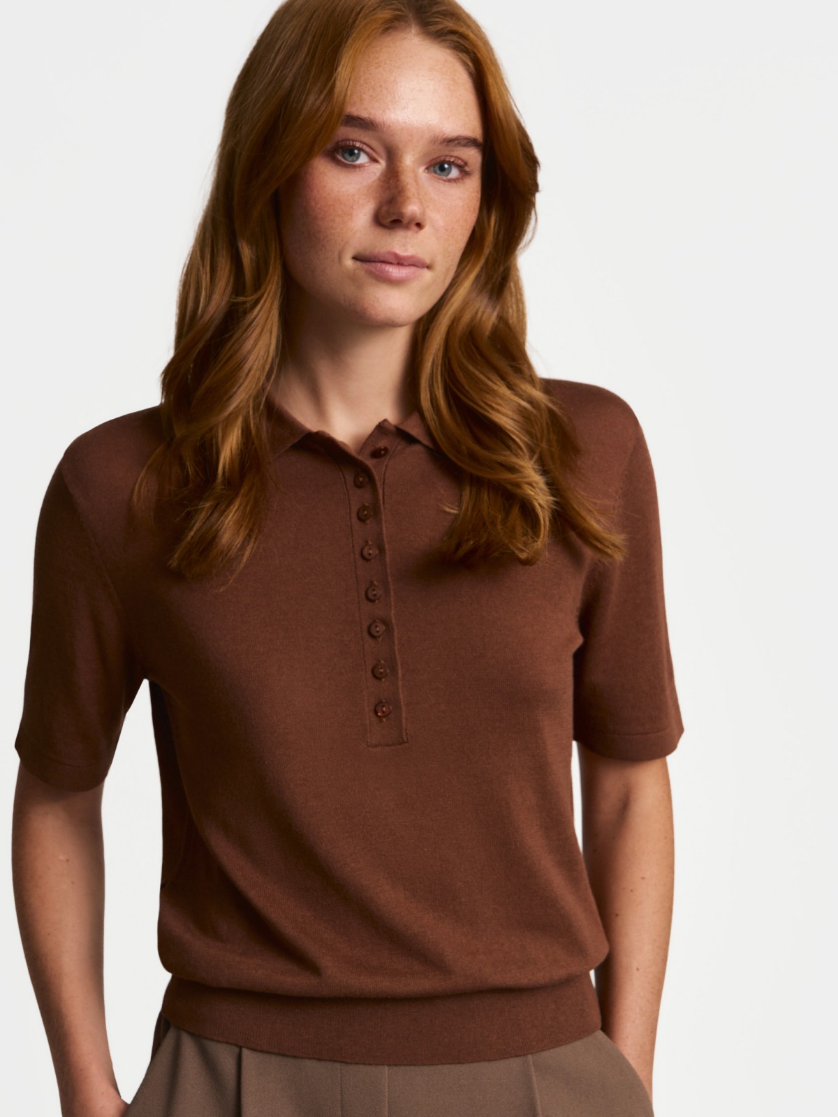 Джемпер поло с коротким рукавом