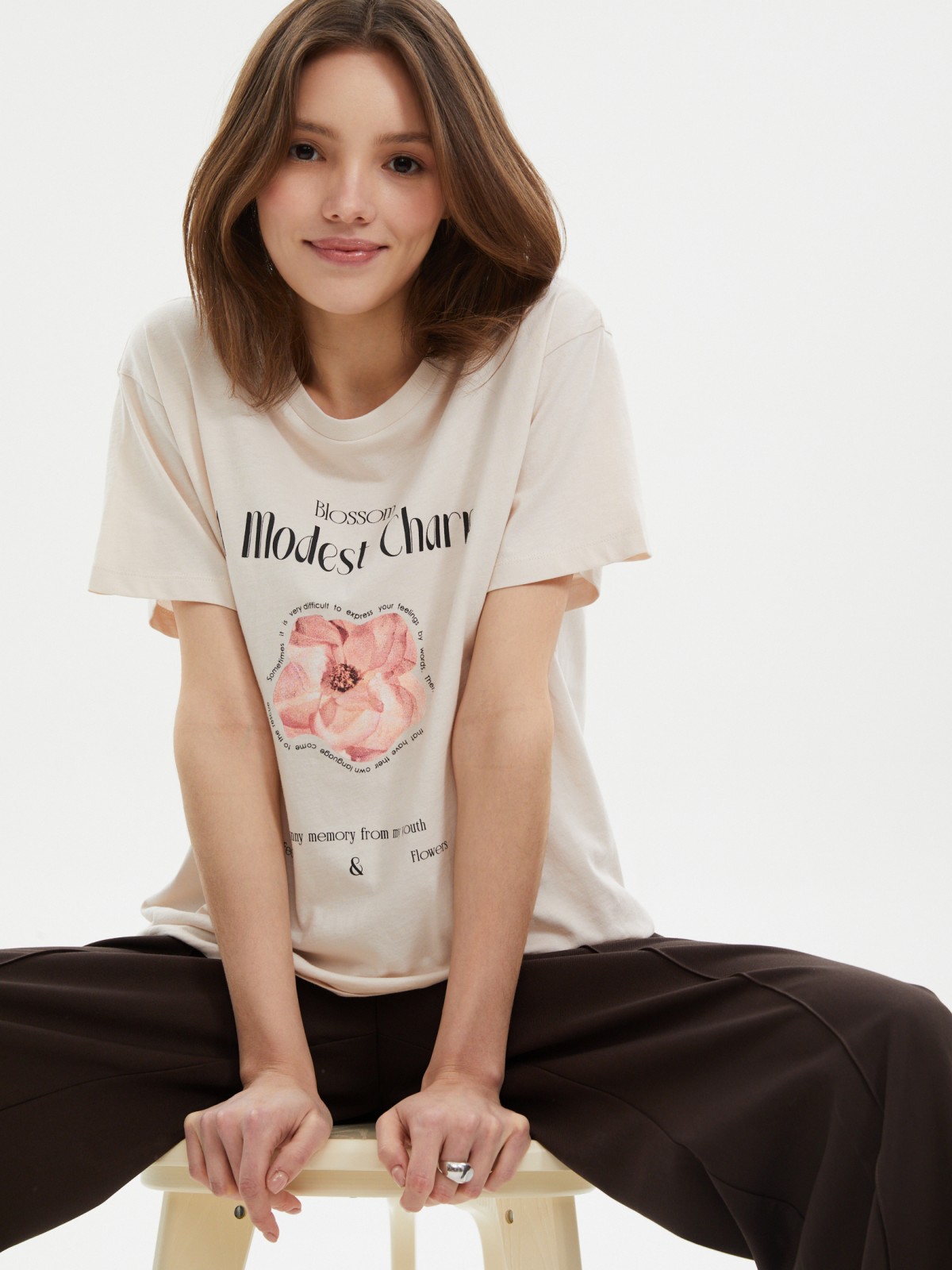 Футболка из хлопка с принтом