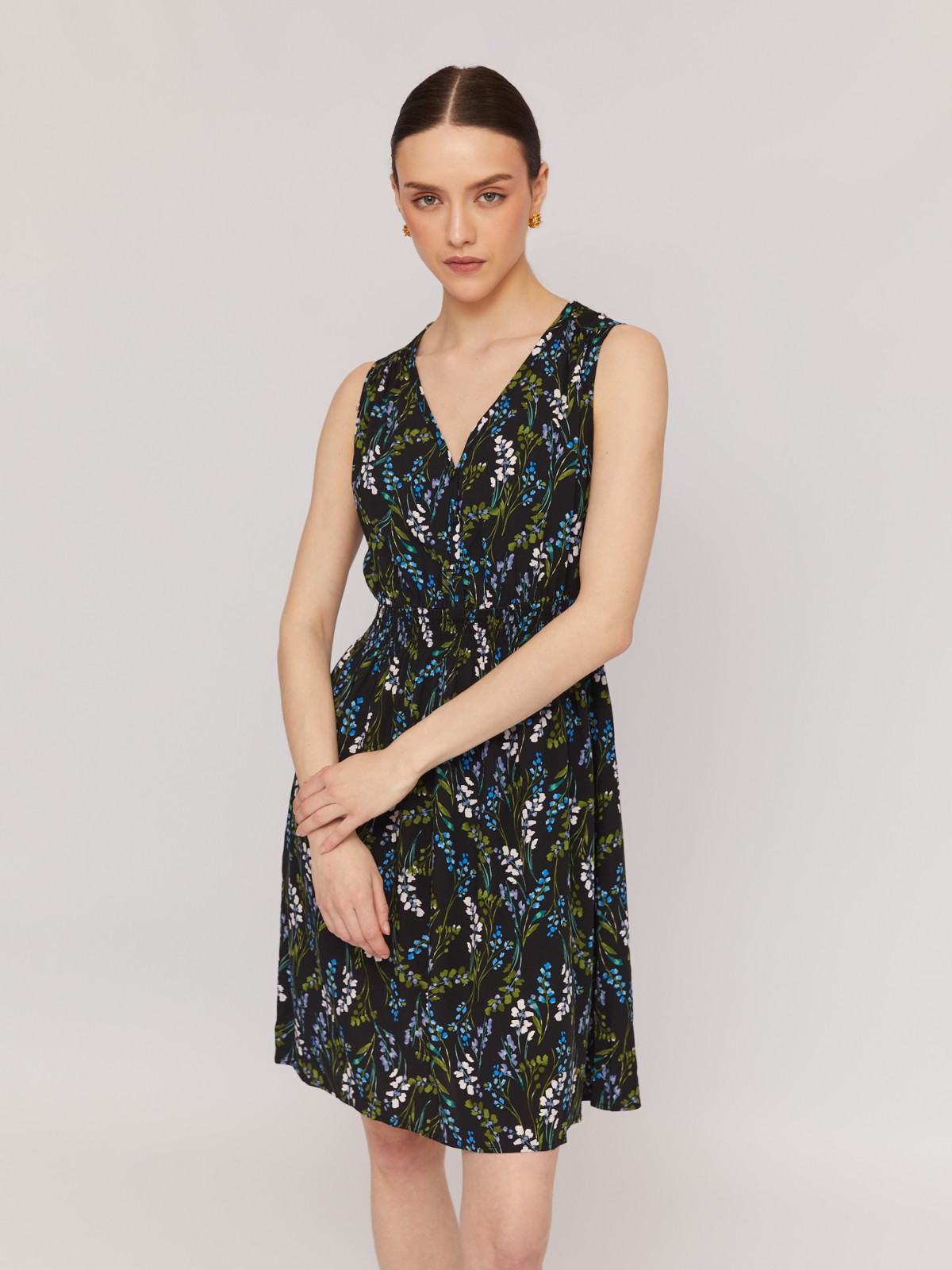 Платье без рукавов из вискозы с цветочным принтом zolla 02425827Y182, размер S - фото 3