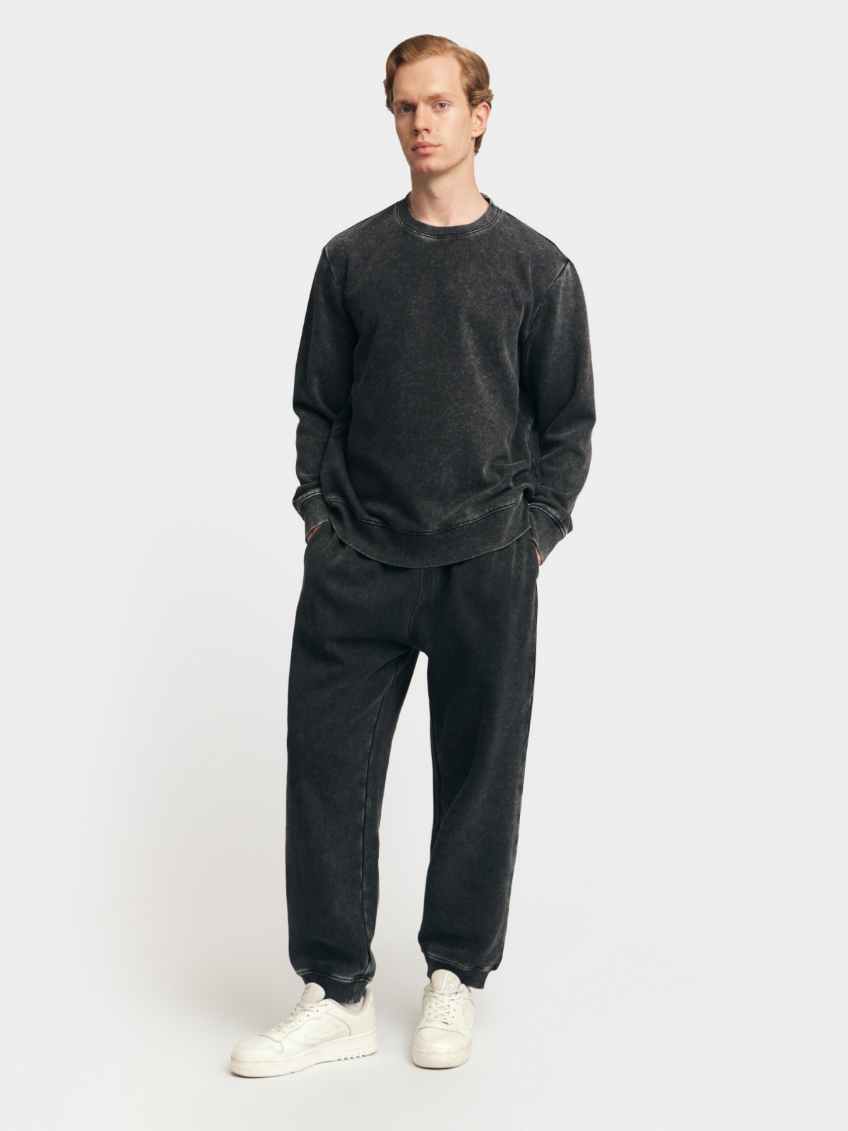 Трикотажные брюки-джоггеры с начёсом