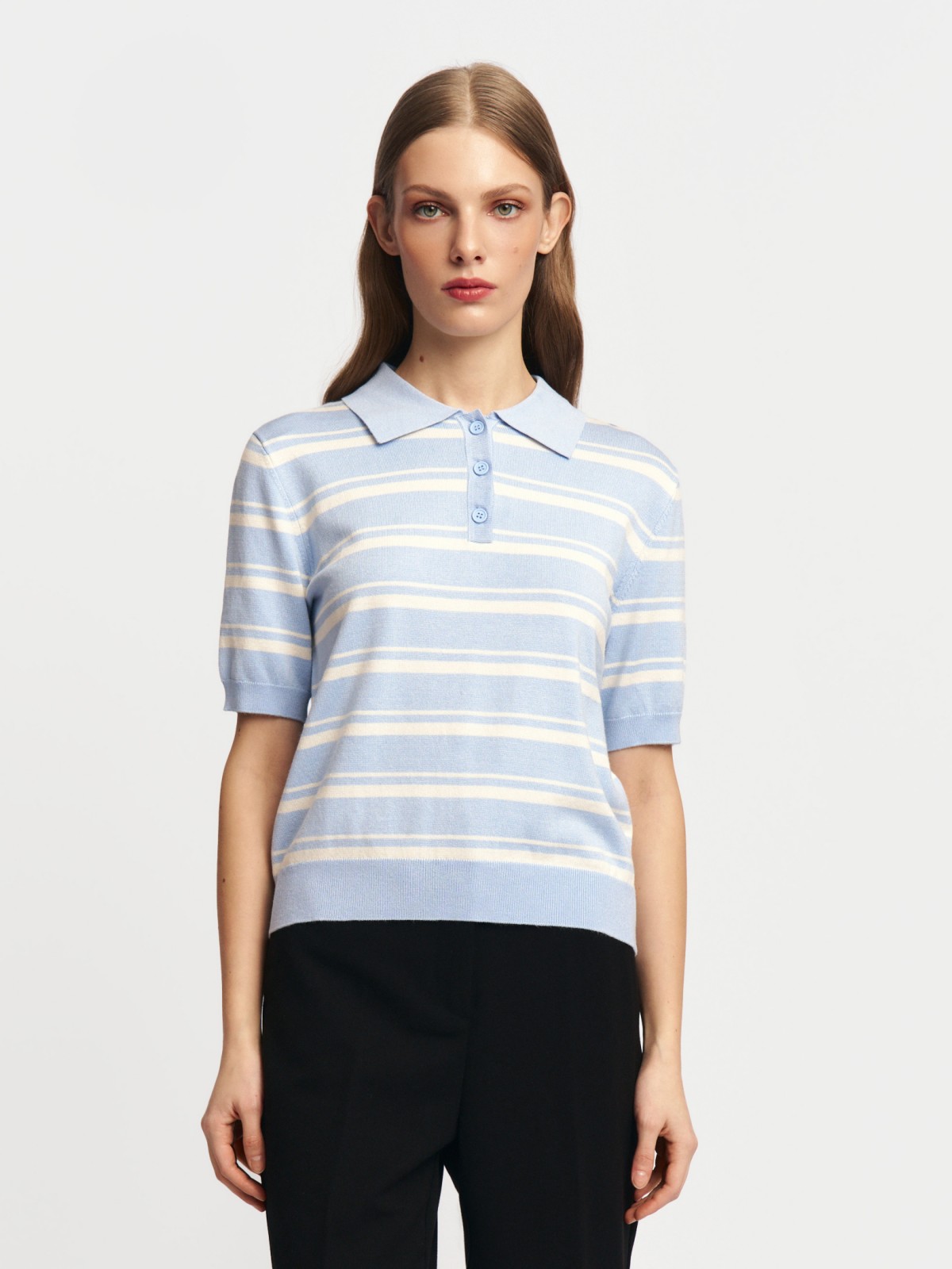 Джемпер поло с коротким рукавом