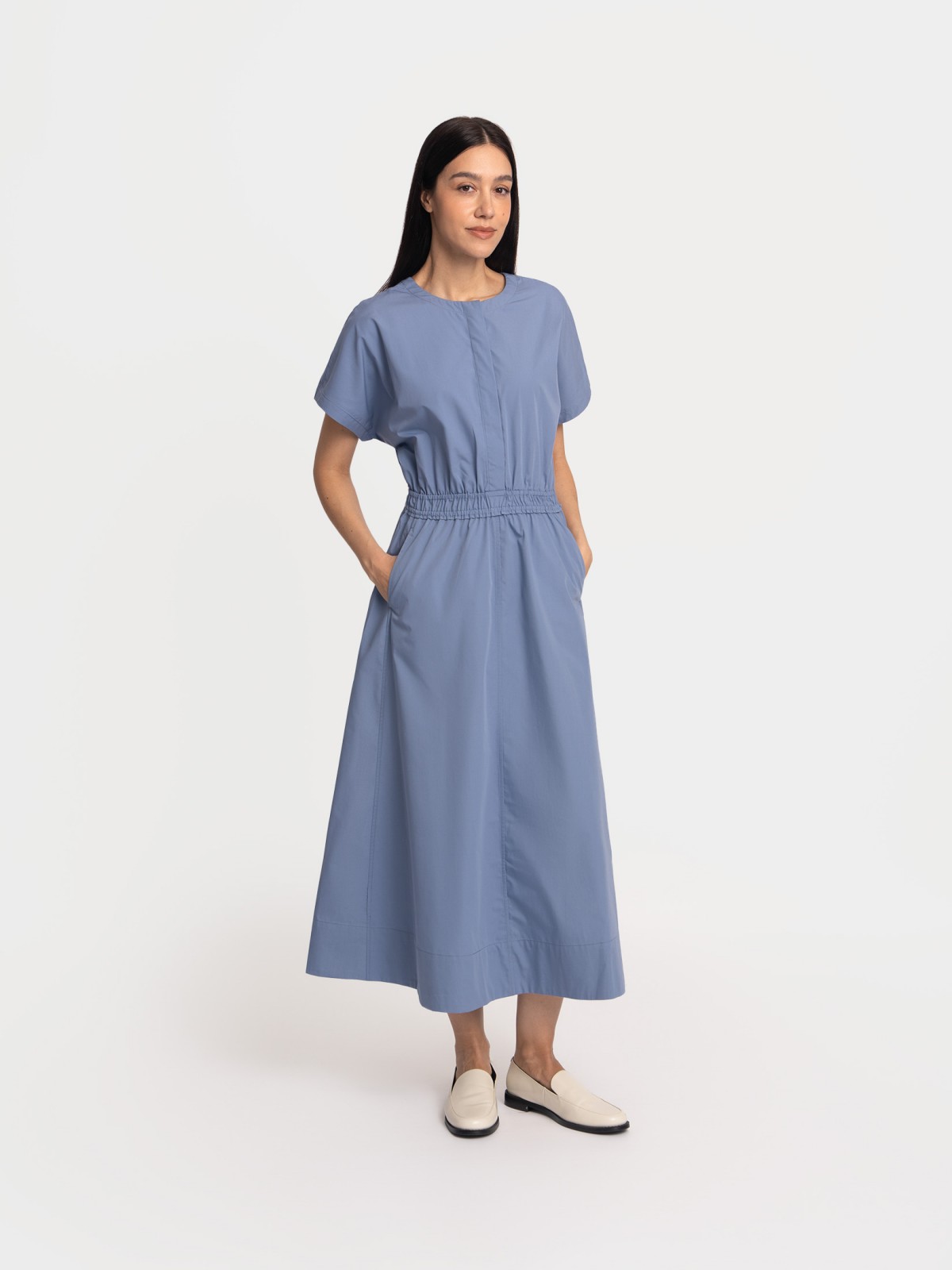 Платье миди на резинке