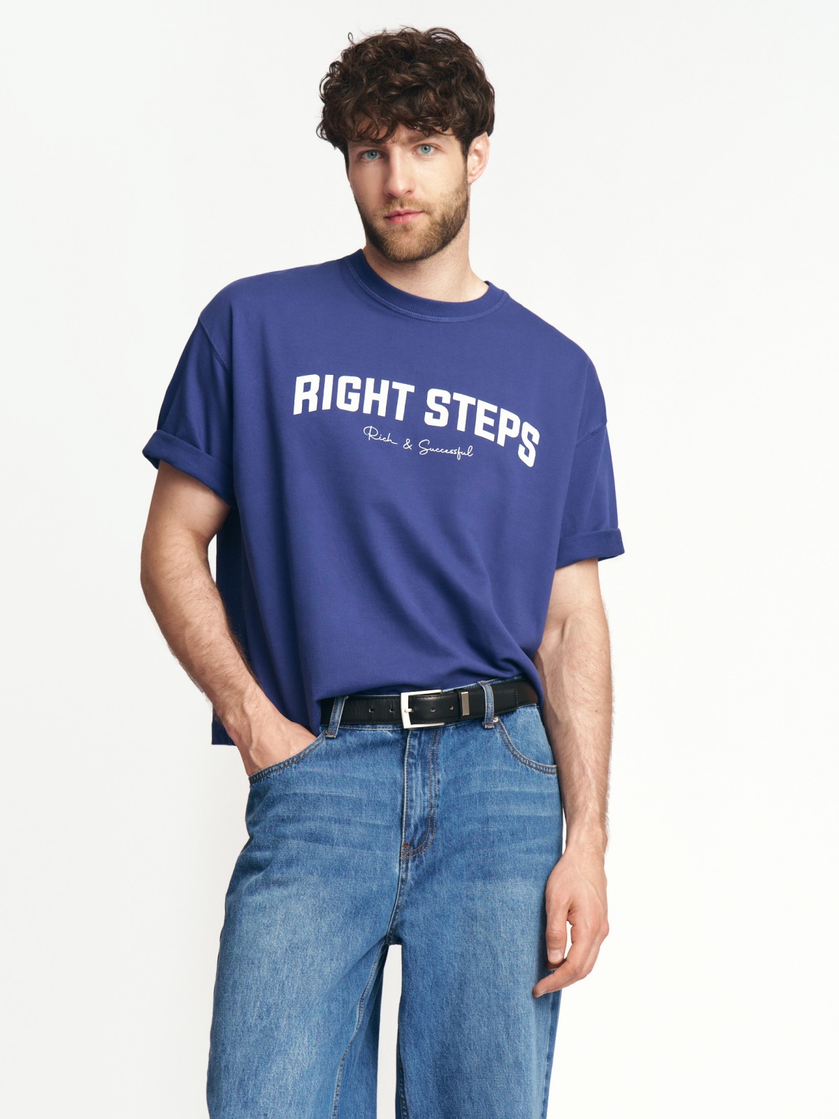 Футболка из хлопка с принтом-надписью