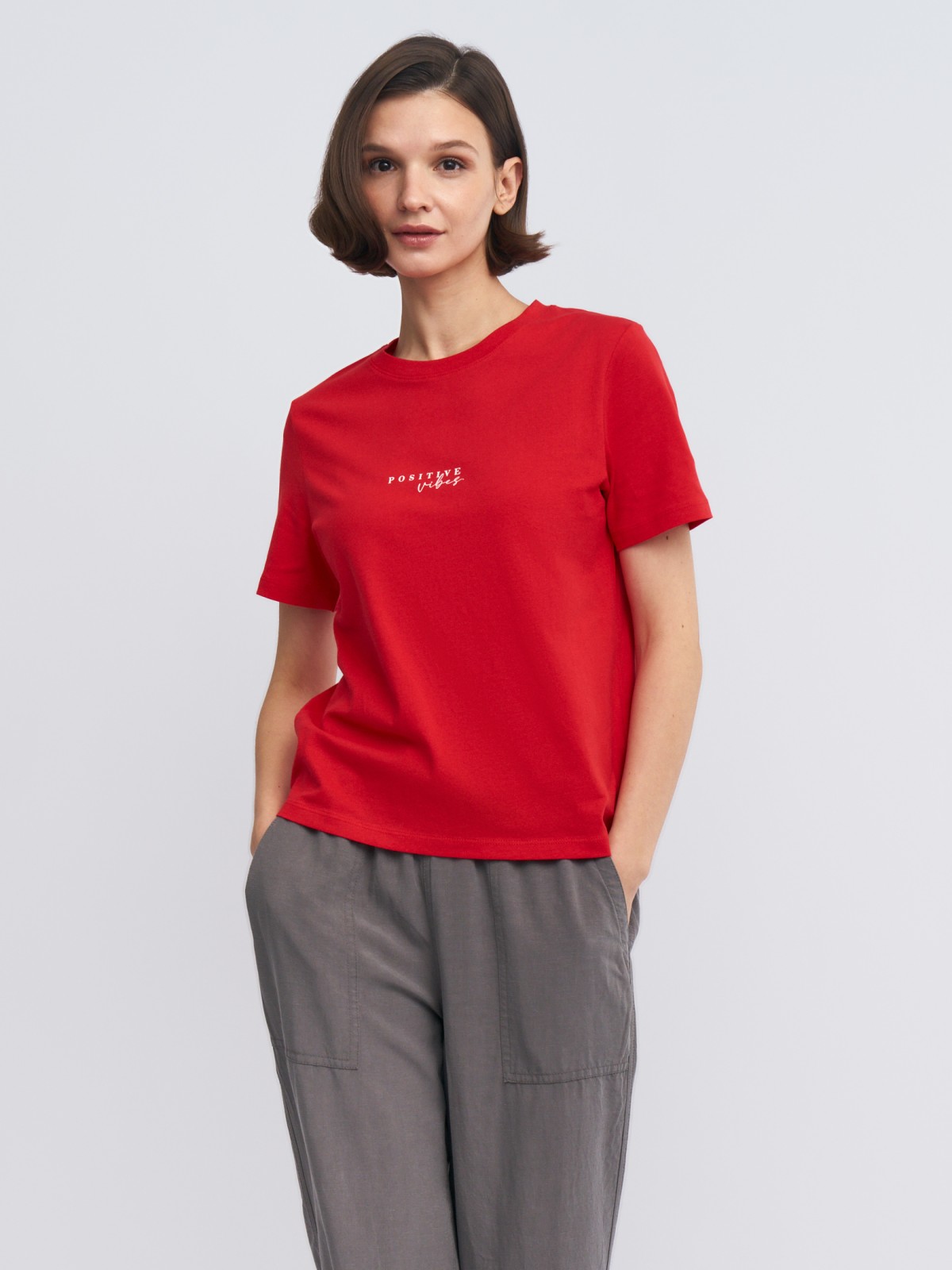 Футболка из хлопка с надписью