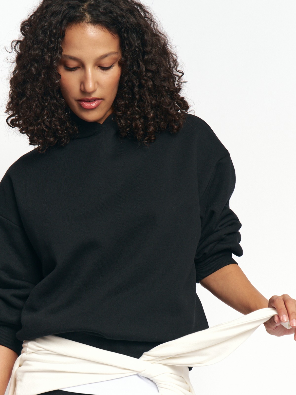 Утеплённый худи с начёсом и капюшоном