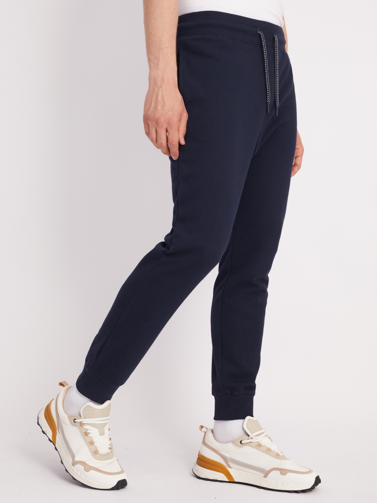 Трикотажные брюки-джоггеры в спортивном стиле zolla 21331762F012, цвет синий, размер XXL - фото 3