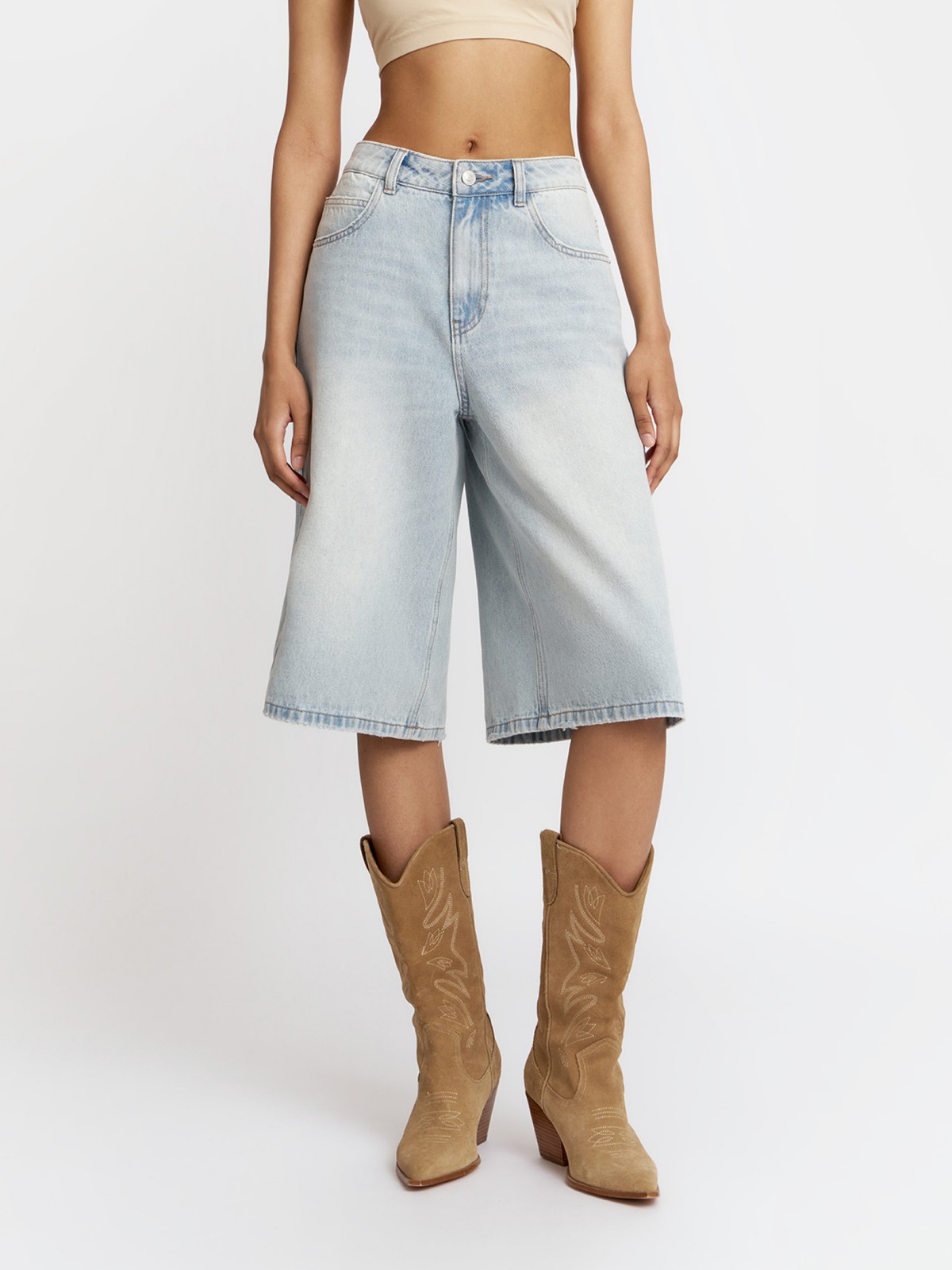 Брюки джинсовые короткие