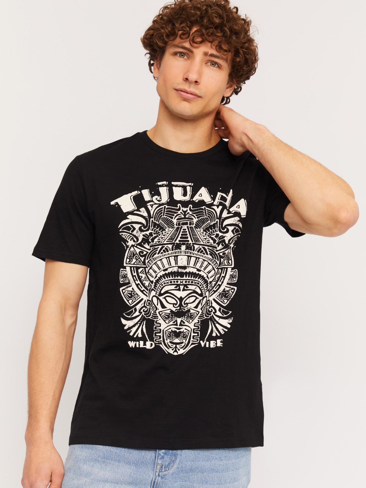 Футболка из хлопка с принтом